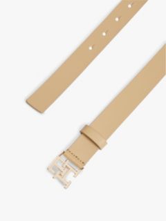 TH Monogram Leather Plaque Buckle Belt — Khaki 2