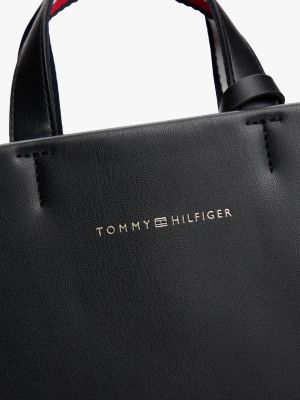 sac cabas à bandoulière et logo beige pour femmes tommy hilfiger