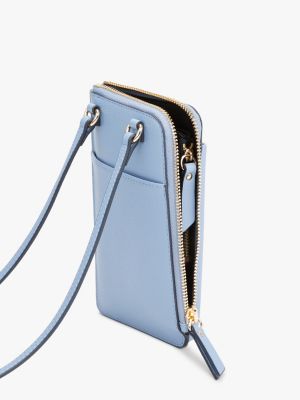 blue th monogram crossbody phone pouch for women tommy hilfiger