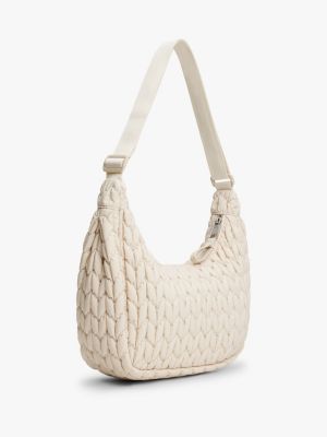 beige quilted shoulder bag for women tommy jeans