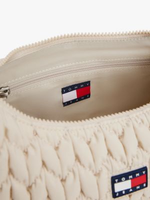beige quilted shoulder bag for women tommy jeans