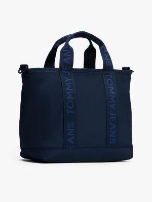 cabas essential à motif logo bleu pour femmes tommy jeans
