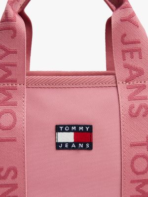 roze essential shopper met logo voor dames - tommy jeans