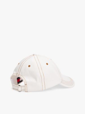 weiß heritage baseball-cap aus denim für damen - tommy jeans