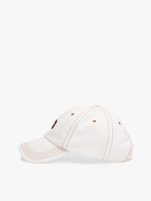 weiß heritage baseball-cap aus denim für damen - tommy jeans