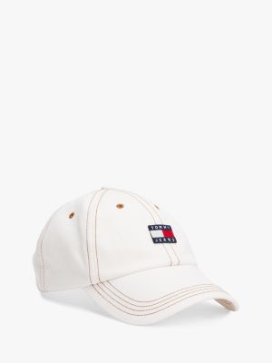 white heritage baseball-cap aus denim für damen - tommy jeans