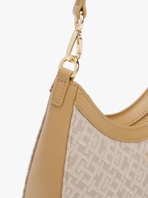 bolso de hombro con monogramas en jacquard multicolor de mujeres tommy hilfiger