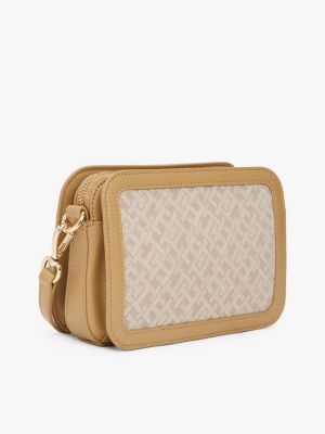 multi th monogram jacquard crossbody camera bag for women tommy hilfiger