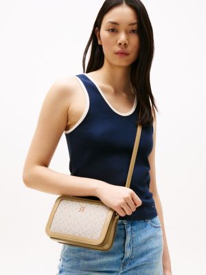 multi th monogram jacquard crossbody camera bag for women tommy hilfiger