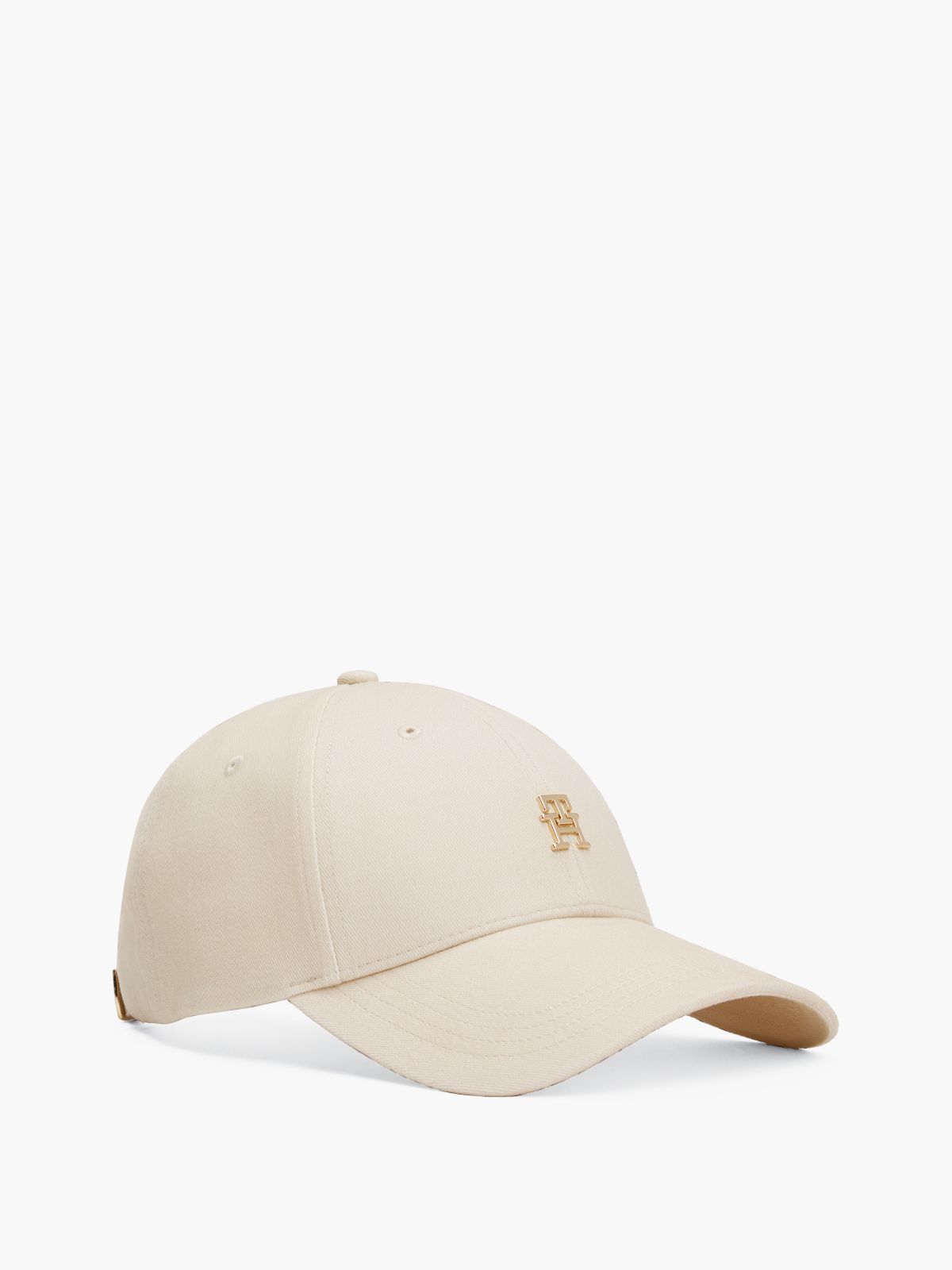 Chic TH Monogram Plaque Baseball Cap — Beige