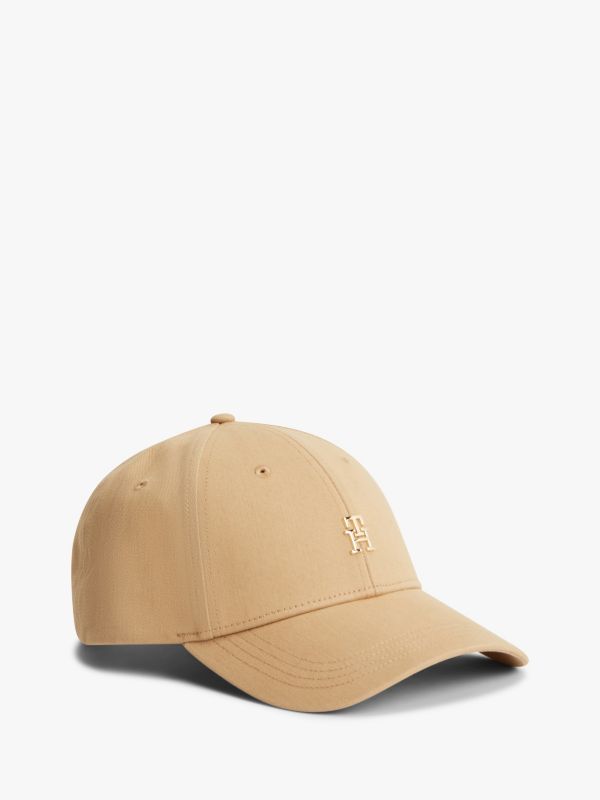 Chic TH Monogram Plaque Baseball Cap — Khaki