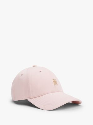 pink chic twill-baseball-cap mit th-monogramm für damen - tommy hilfiger