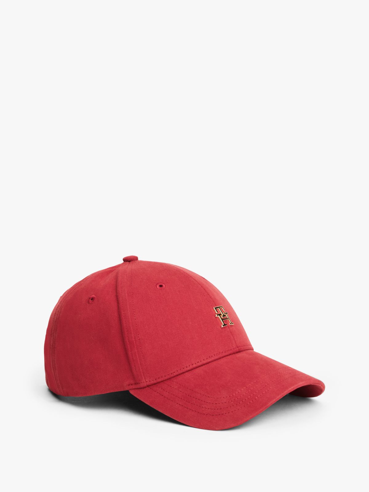 Chic TH Monogram Plaque Baseball Cap — Red