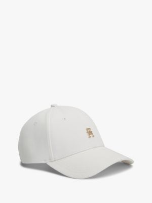 white chic th monogram twill baseball cap for women tommy hilfiger