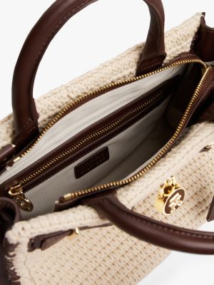 cabas the american icon tissé beige pour femmes tommy hilfiger