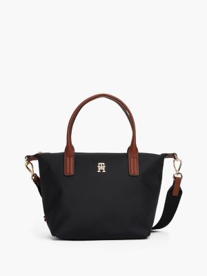 black th monogram tote bag for women tommy hilfiger