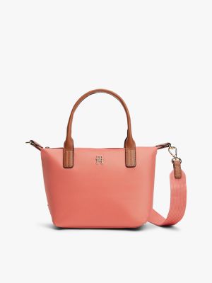 pink th monogram tote bag for women tommy hilfiger