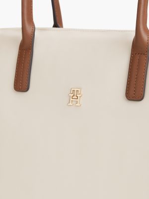 cabas popette beige pour femmes tommy hilfiger
