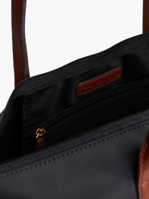 black th monogram contrast handle tote bag for women tommy hilfiger