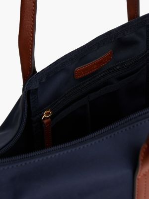 borsa tote con monogramma th blu da donne tommy hilfiger