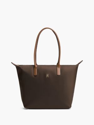 brown popette tote bag for women tommy hilfiger