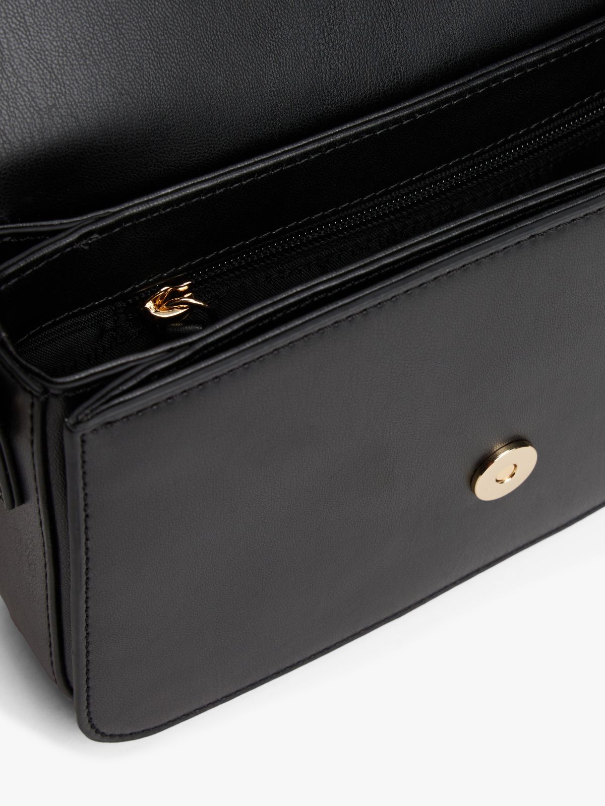 TH Monogram Flap Crossbody Bag — Black