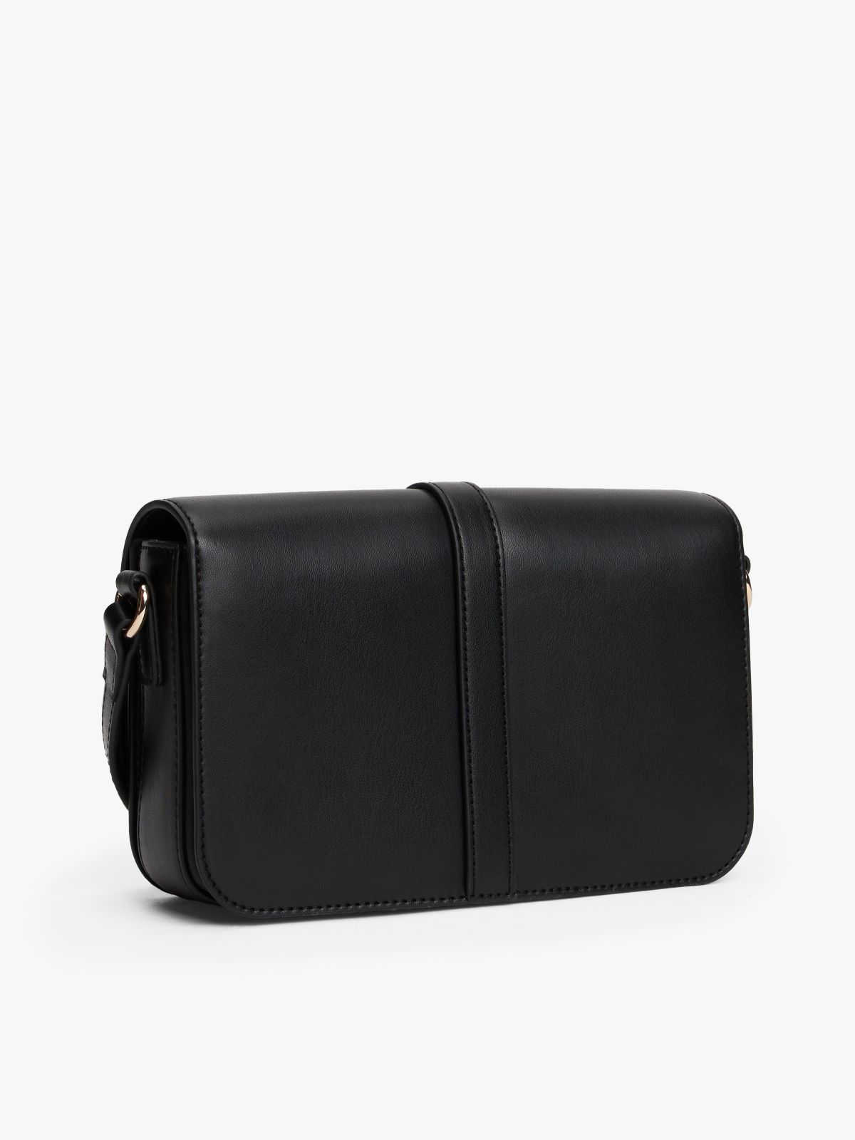 TH Monogram Flap Crossbody Bag — Black