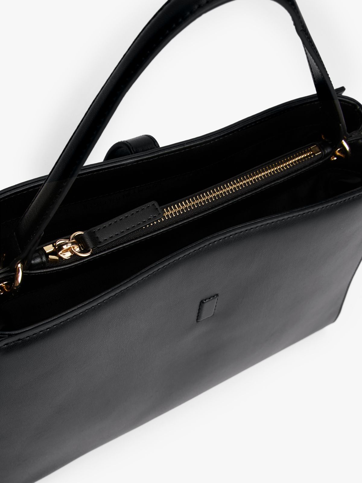 TH Monogram Crossbody Satchel — Black