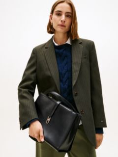 TH Monogram Crossbody Satchel — Black 5