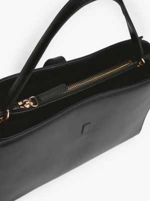 schwarz crossbody-satchel mit th-monogramm für damen - tommy hilfiger