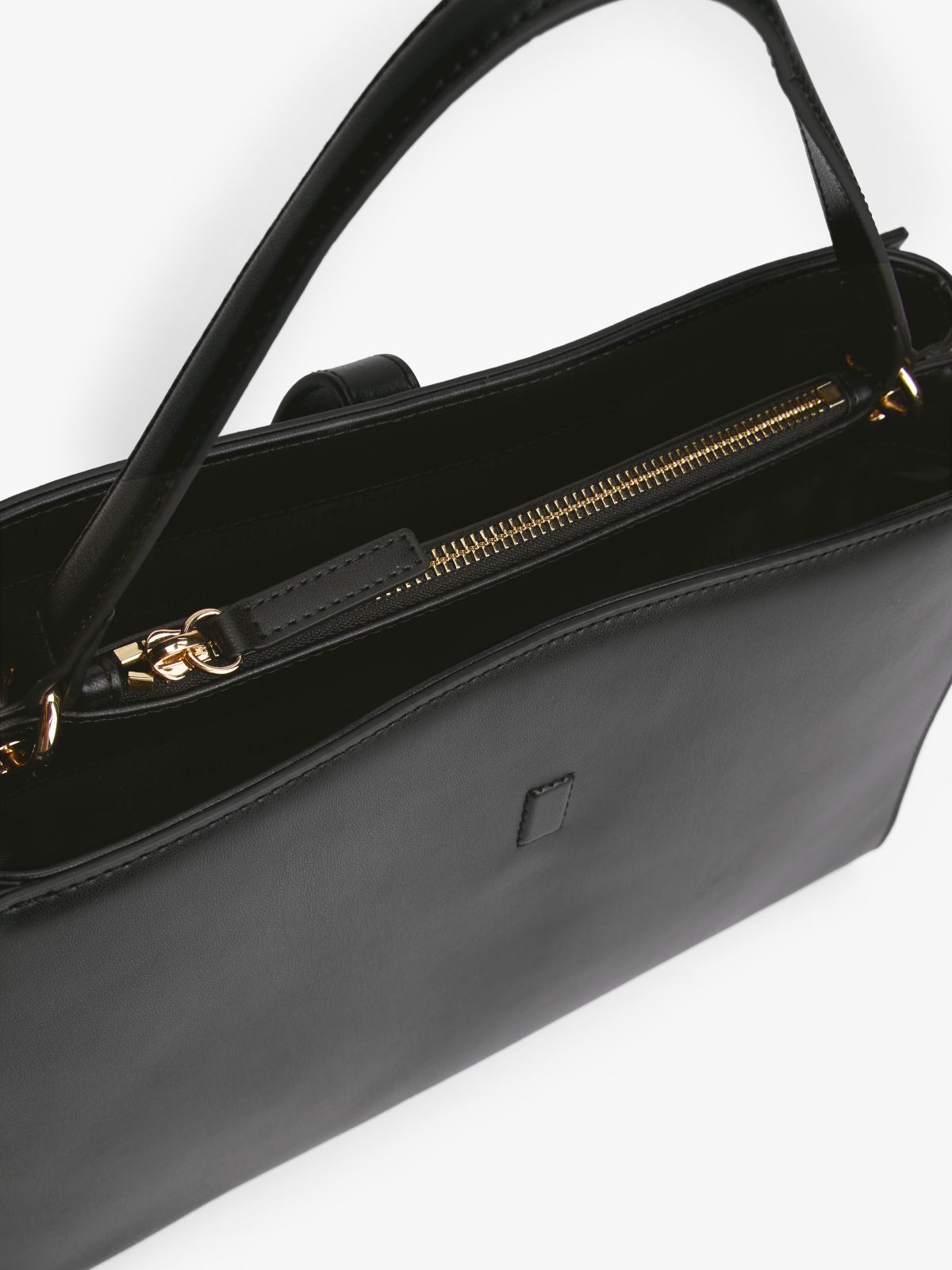 TH Monogram Crossbody Satchel — Black