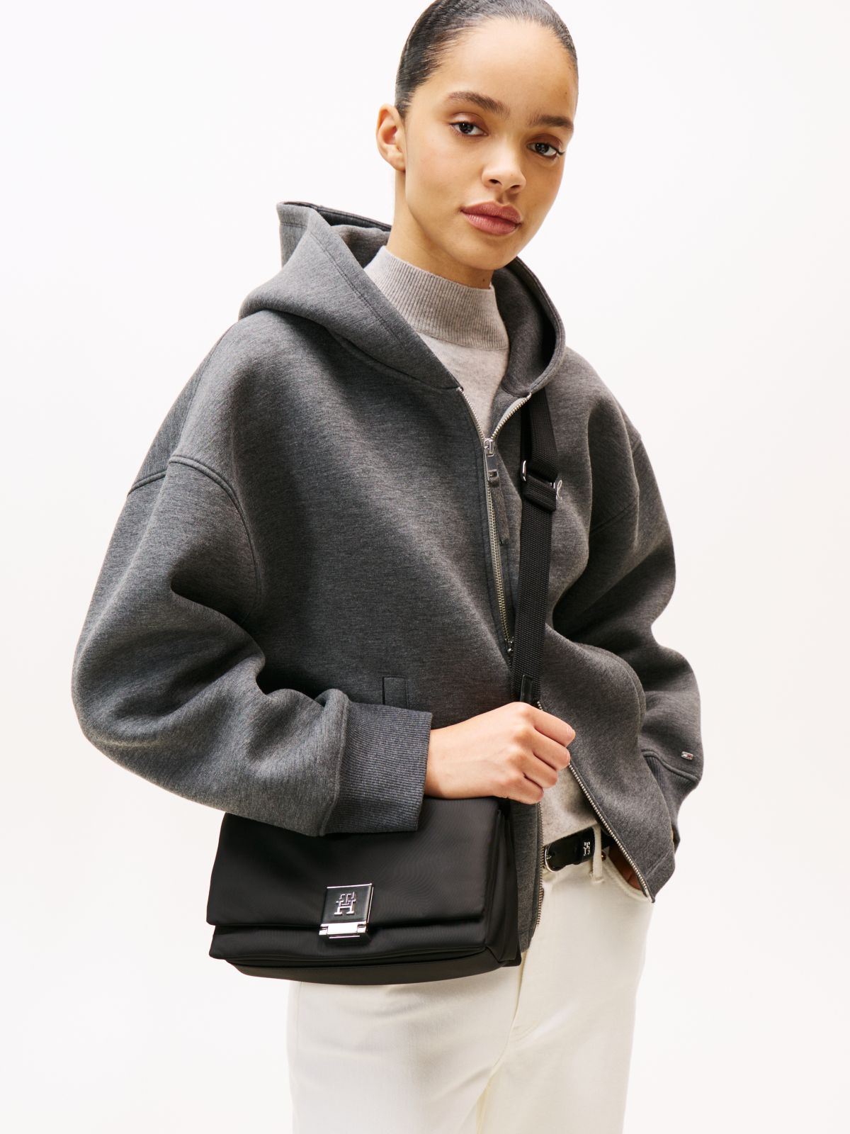 Webbing Strap Crossbody Bag — Black