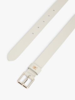 TH Monogram Shiny Leather Belt — Beige 2