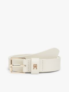 TH Monogram Shiny Leather Belt — Beige 1