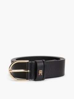 Essential Leather TH Monogram Plaque Belt — Black 4