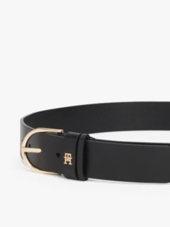 Essential Leather TH Monogram Plaque Belt — Black 5