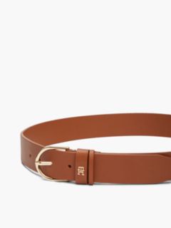 Essential Leather TH Monogram Plaque Belt — Brown 3
