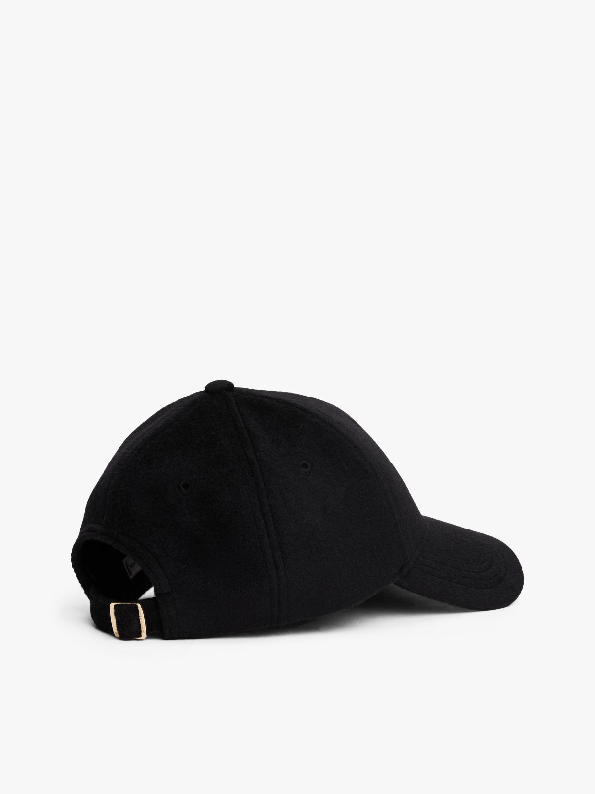 Chic TH Monogram Pure Wool Baseball Cap — Black