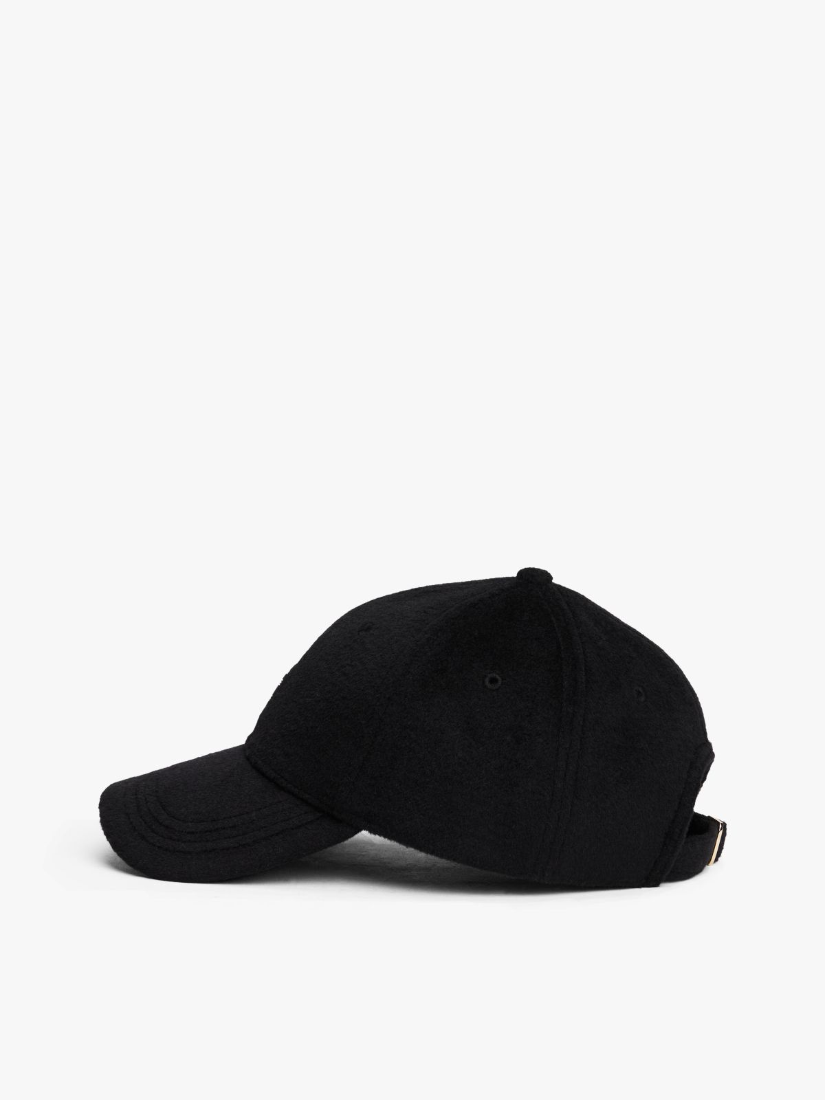 Chic TH Monogram Pure Wool Baseball Cap — Black