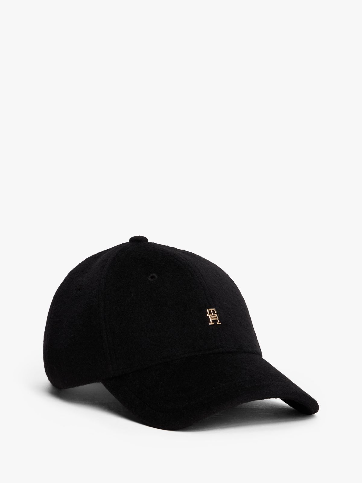 Chic TH Monogram Pure Wool Baseball Cap — Black