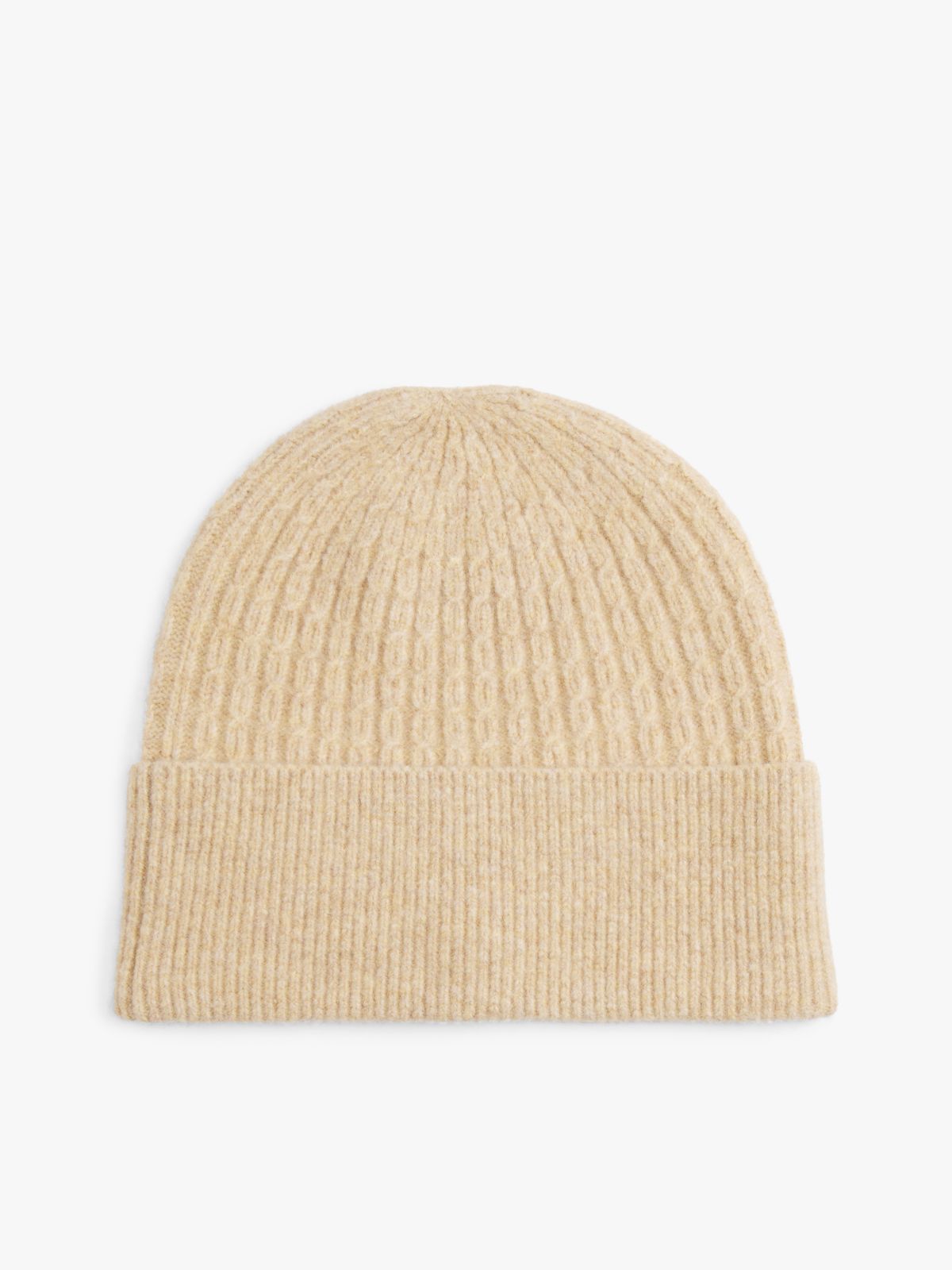 Hilfiger Flag Cable Knit Beanie — Beige