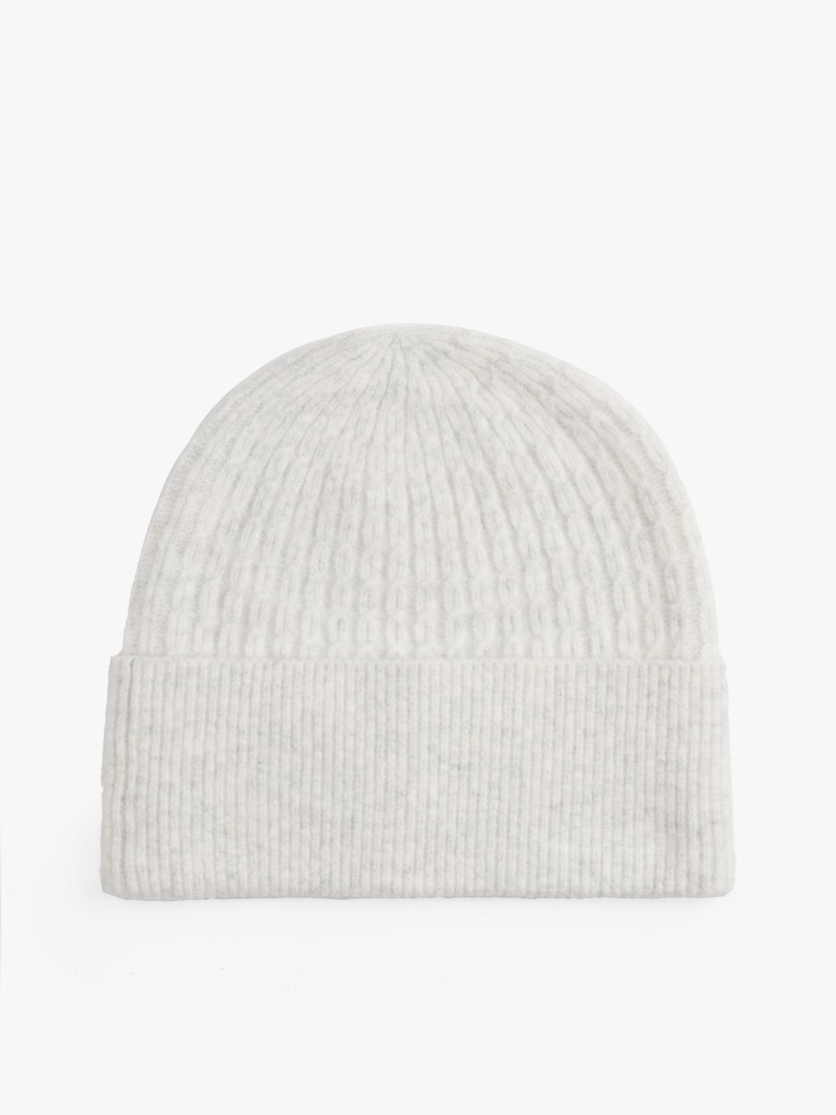 Hilfiger Flag Cable Knit Beanie — White