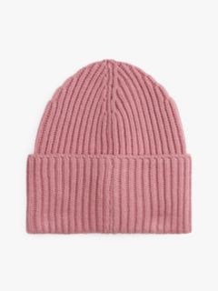 Tonal Logo Embroidery Beanie With Cashmere — Pink 2