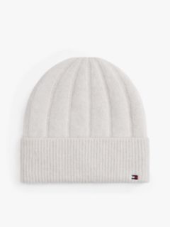 Hilfiger Flag Fluffy Beanie With Wool — White 1