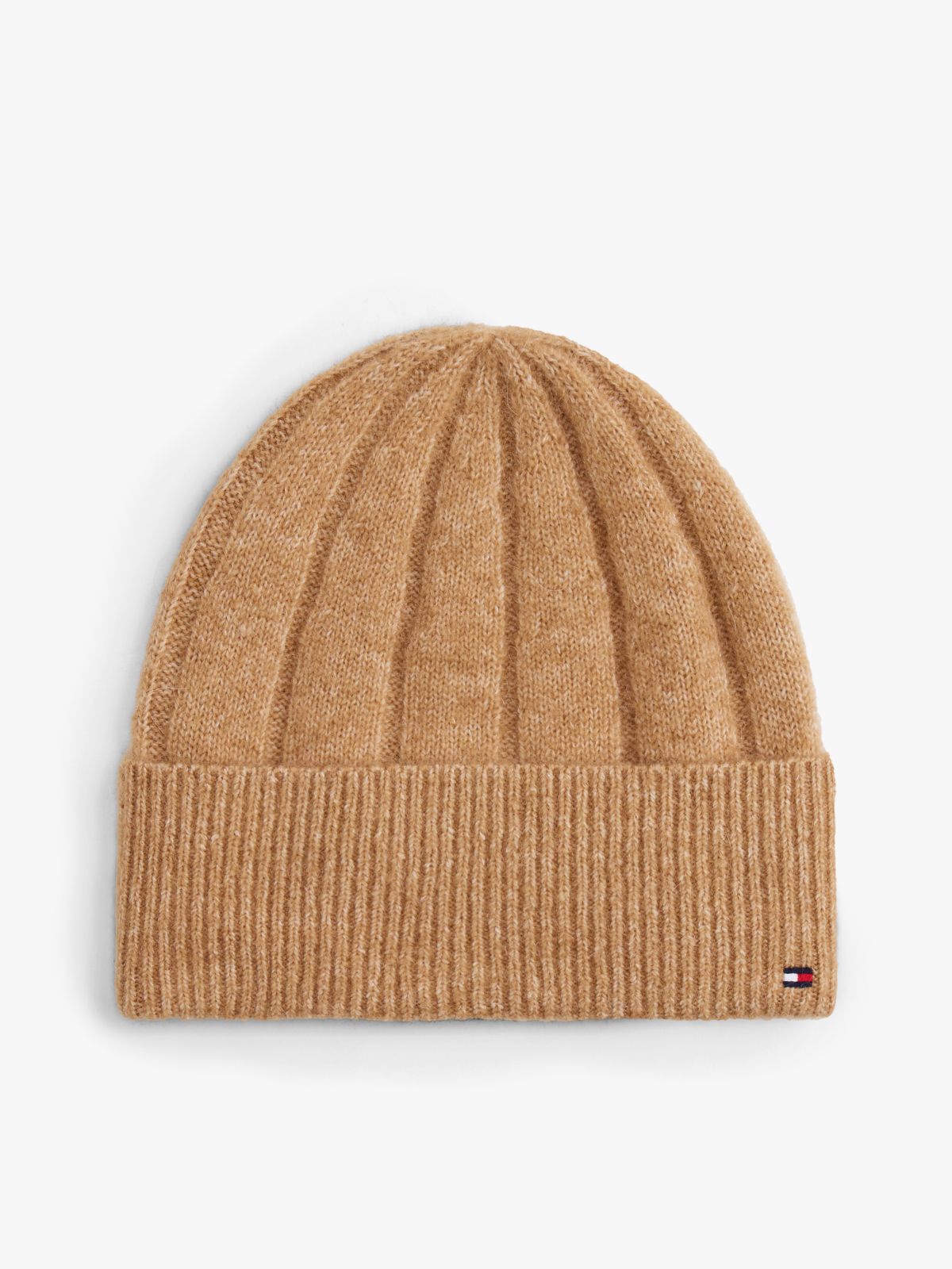 Hilfiger Flag Fluffy Beanie With Wool — Beige