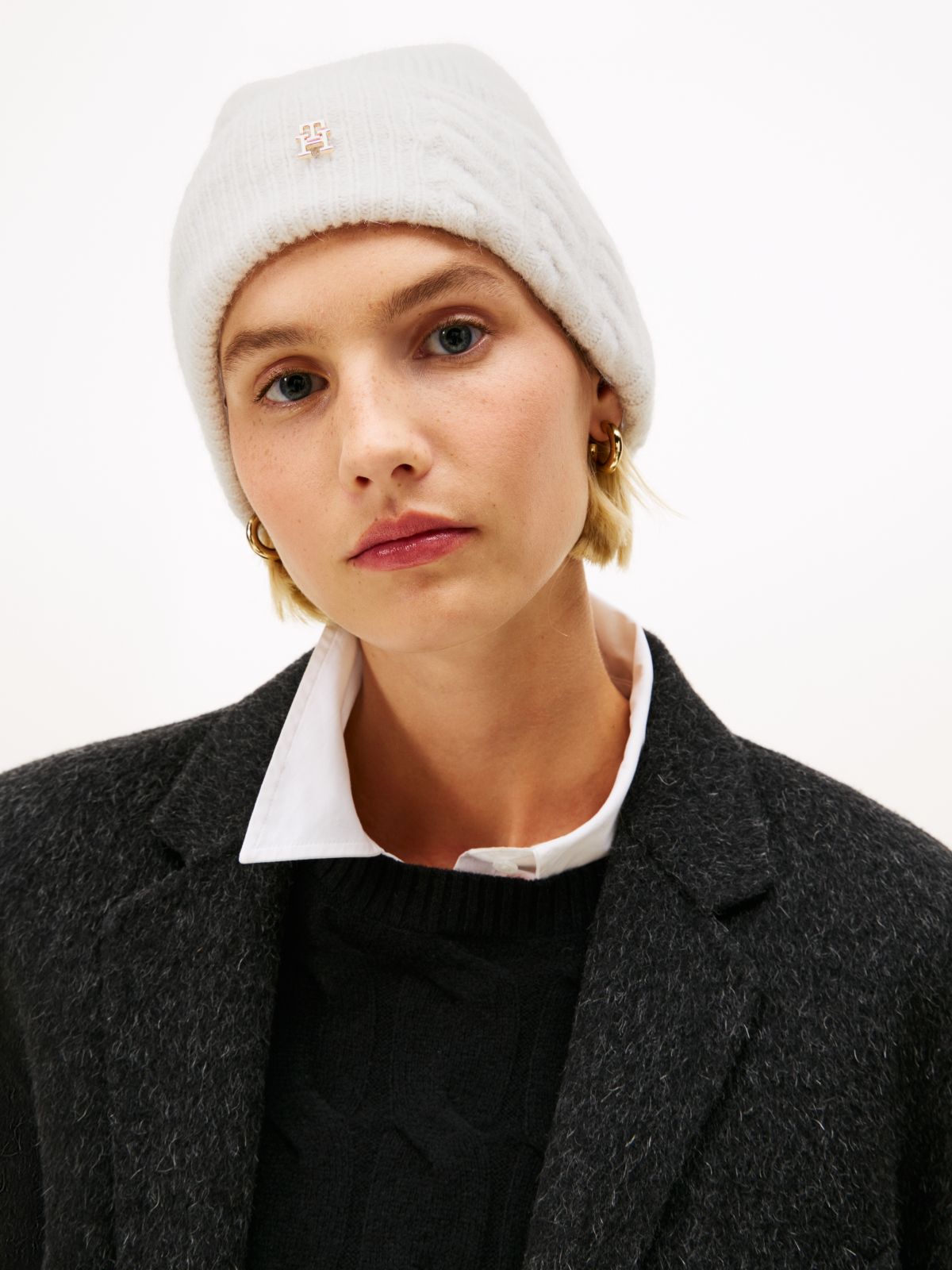 Chic Fluffy Beanie With Wool — White