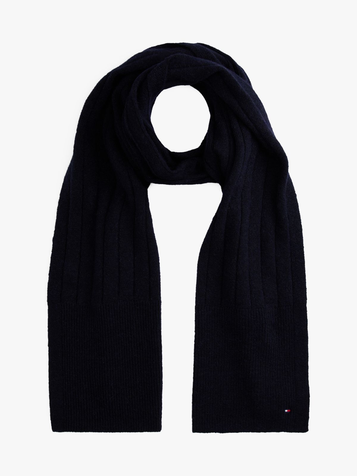 Hilfiger Flag Fluffy Scarf With Wool — Blue