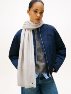 Hilfiger Flag Fluffy Scarf With Wool — White 4