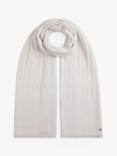 Hilfiger Flag Fluffy Scarf With Wool — White 1