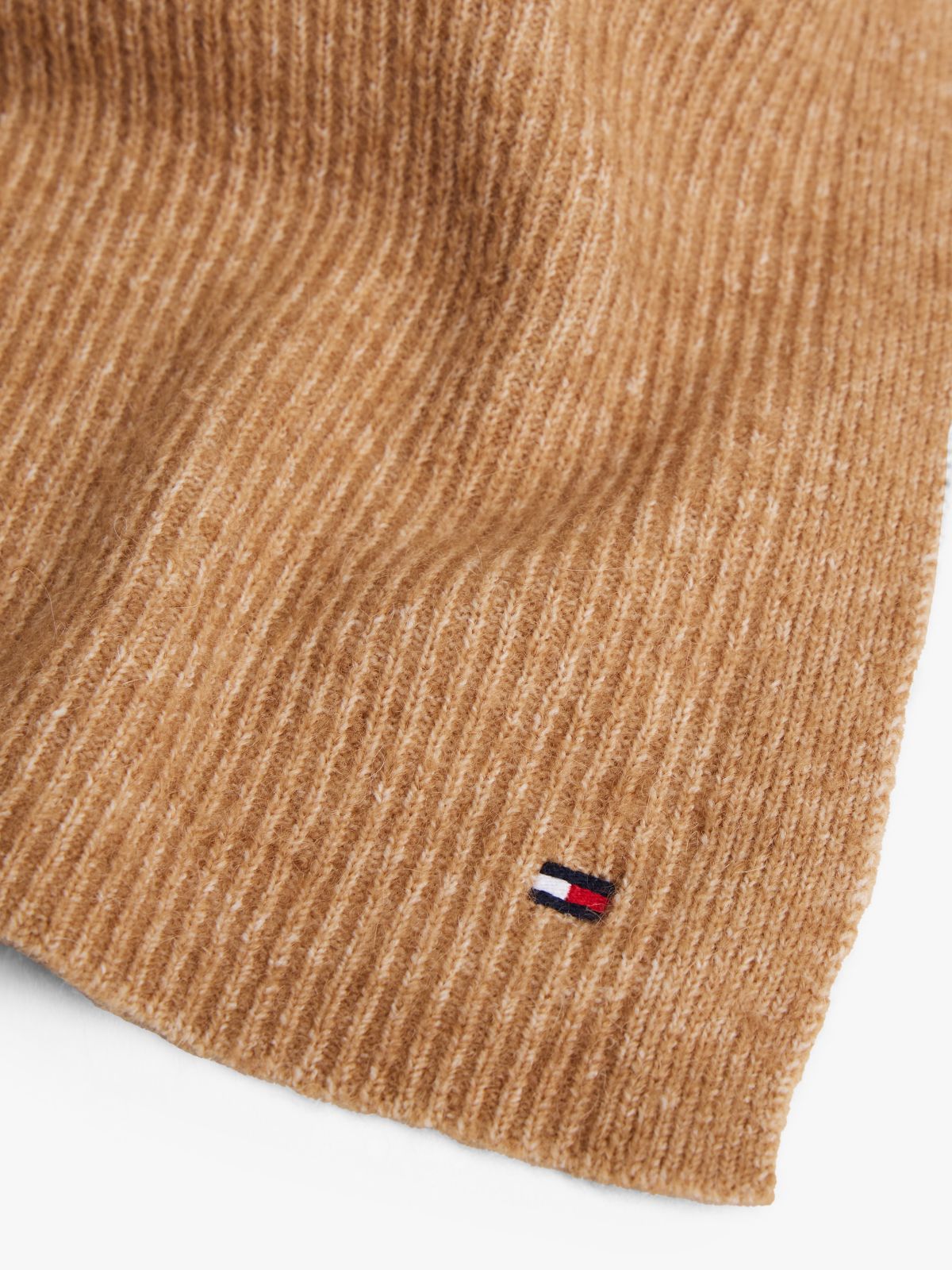 Hilfiger Flag Fluffy Scarf With Wool — Beige